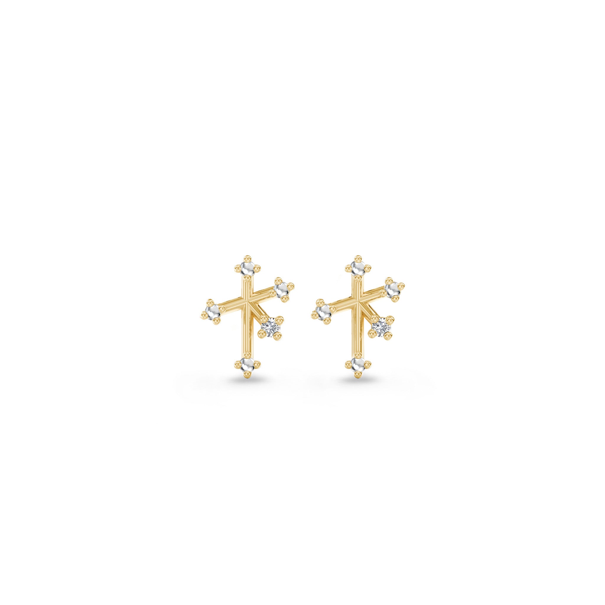 Southern Cross Diamond Stud Earrings | 14K Yellow Gold - SHIMANSKY.CO.ZA