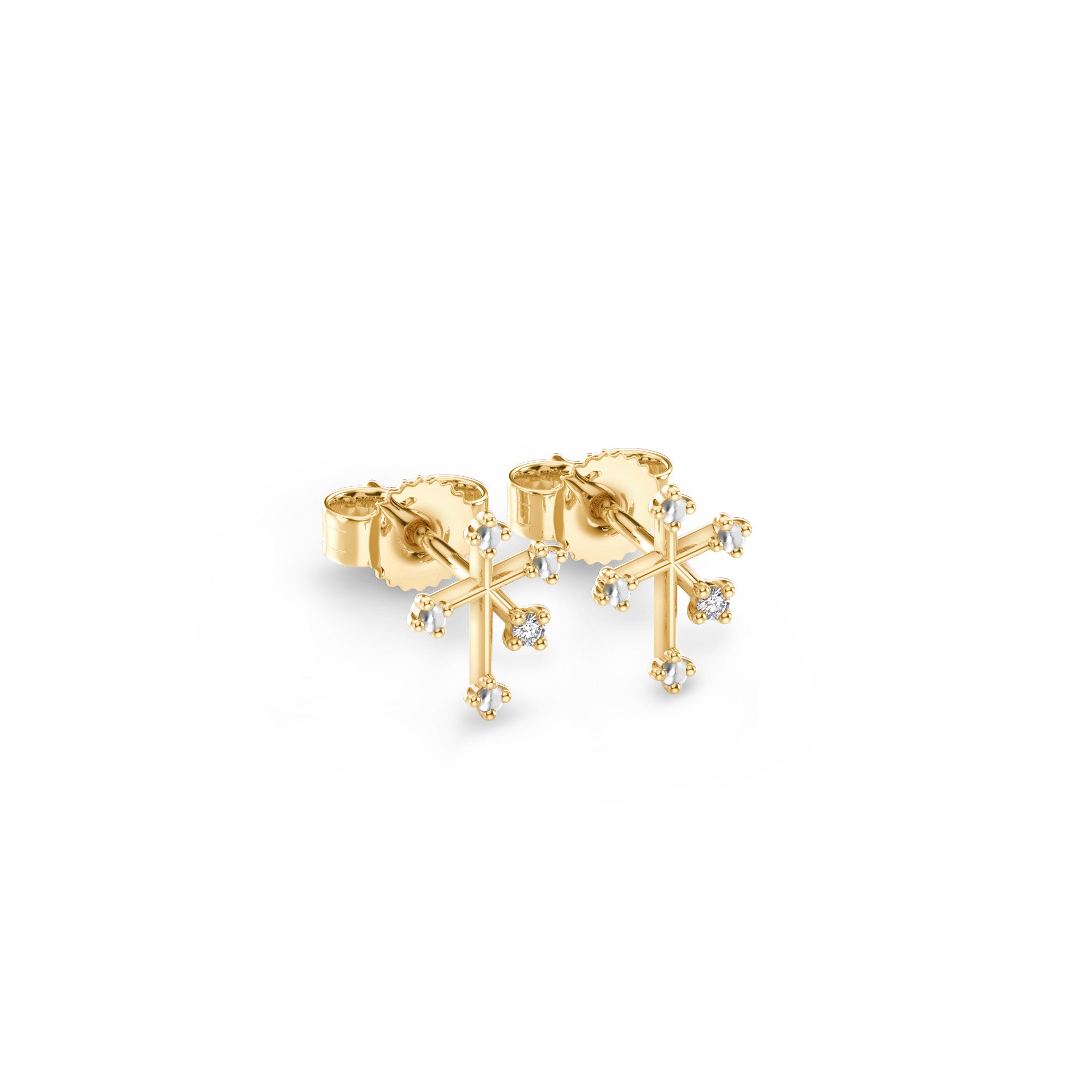 Southern Cross Diamond Stud Earrings | 14K Yellow Gold - SHIMANSKY.CO.ZA
