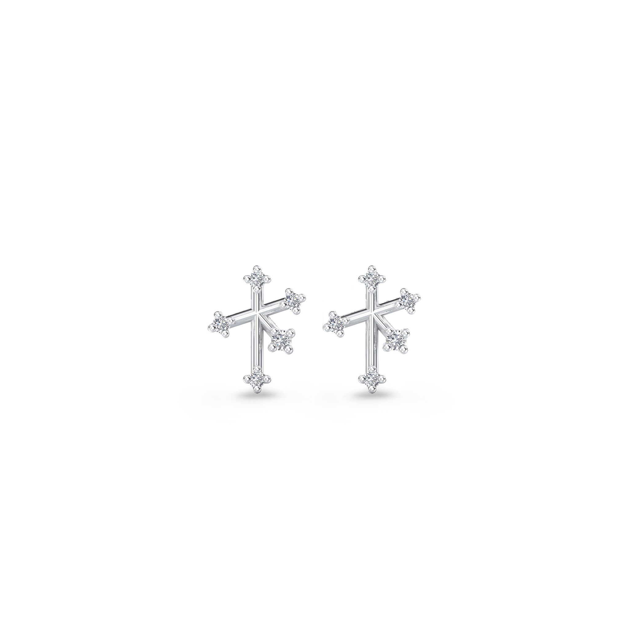 Southern Cross Diamond Stud Earrings | 14K White Gold - SHIMANSKY.CO.ZA
