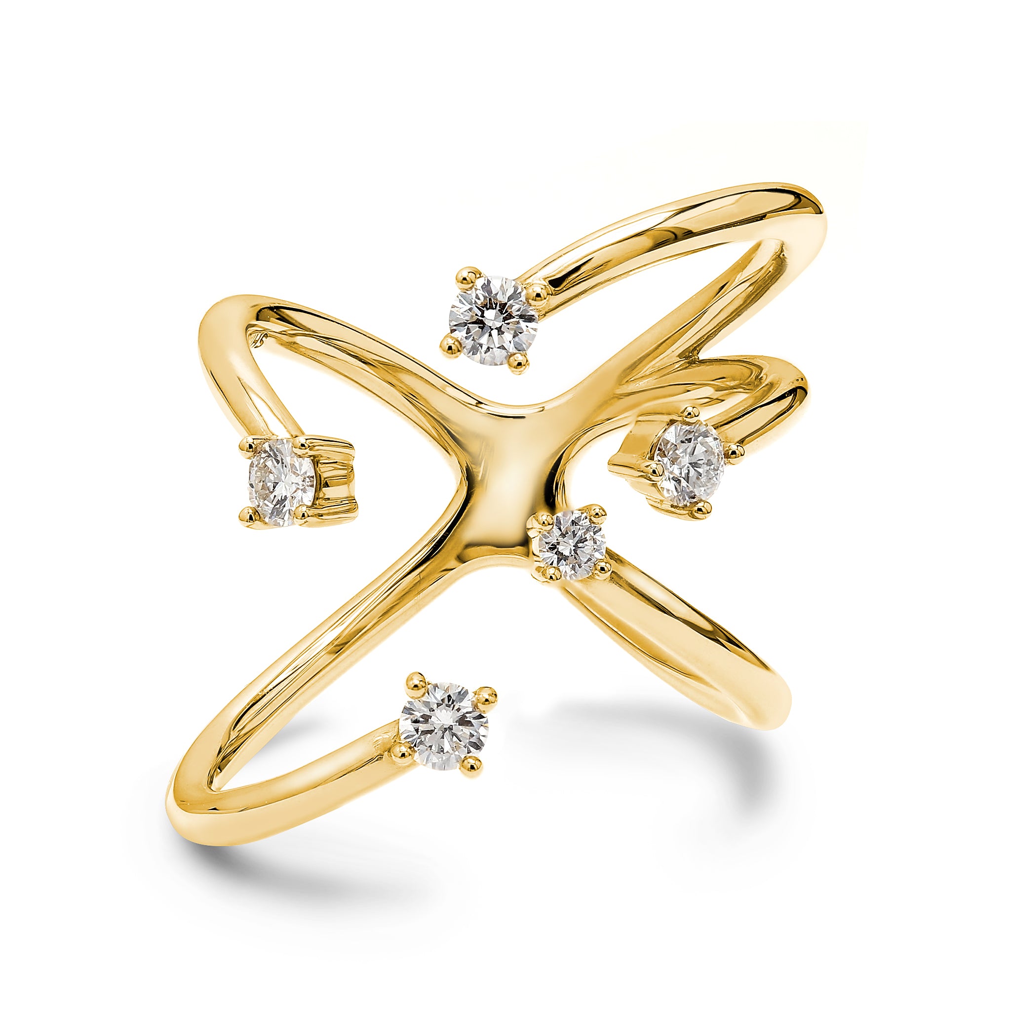Shimansky - Southern Cross Large Diamond Ring Crafted in 18K Yellow Gold