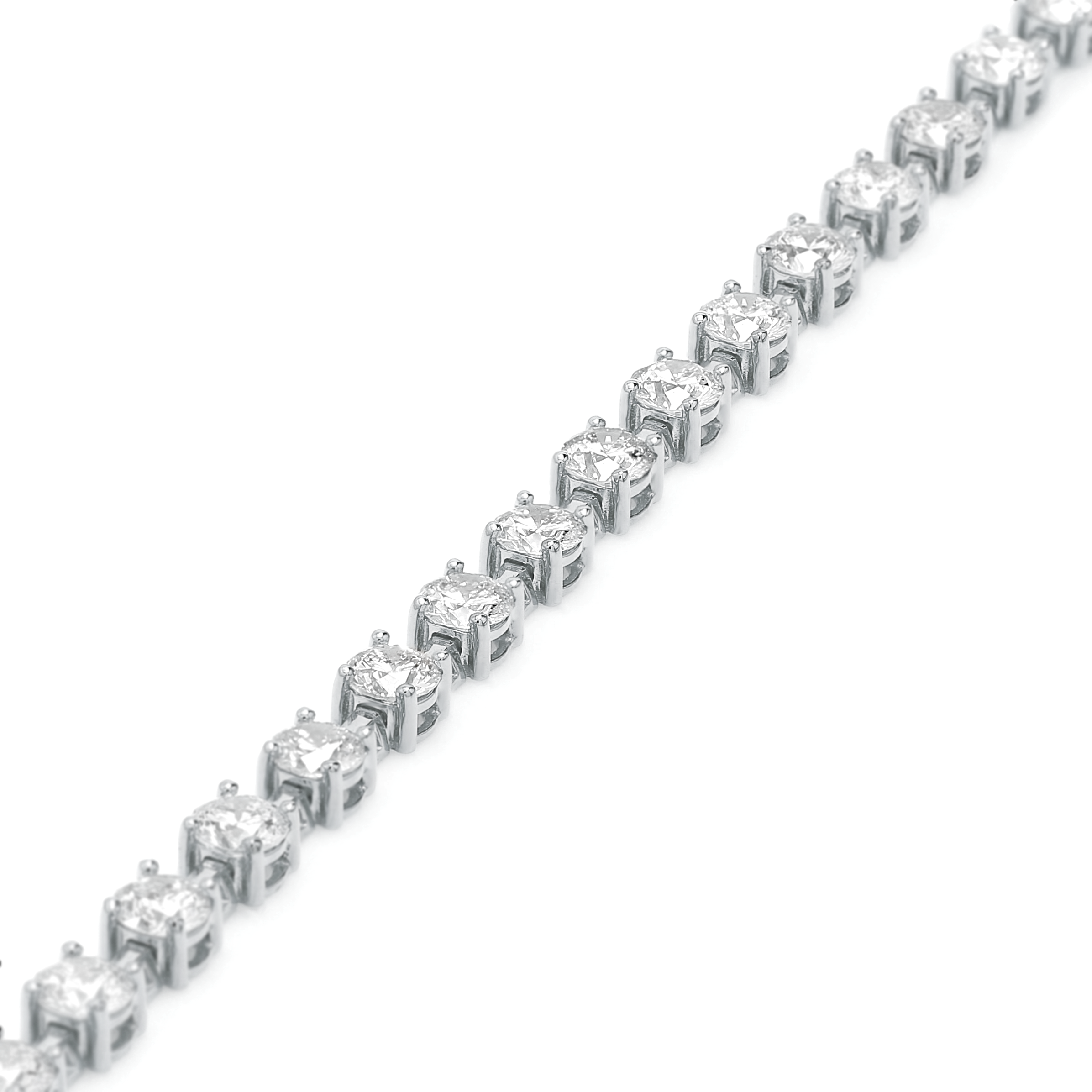 Diamond Station Tennis Bracelet 3.70ct crafted in 14K White Gold - SHIMANSKY.CO.ZA
