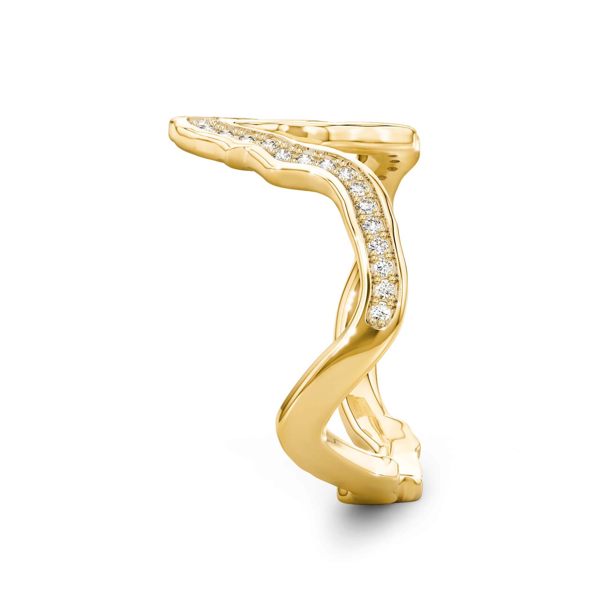 Tip of Africa Diamond Ring In 18K Yellow Gold Side View
