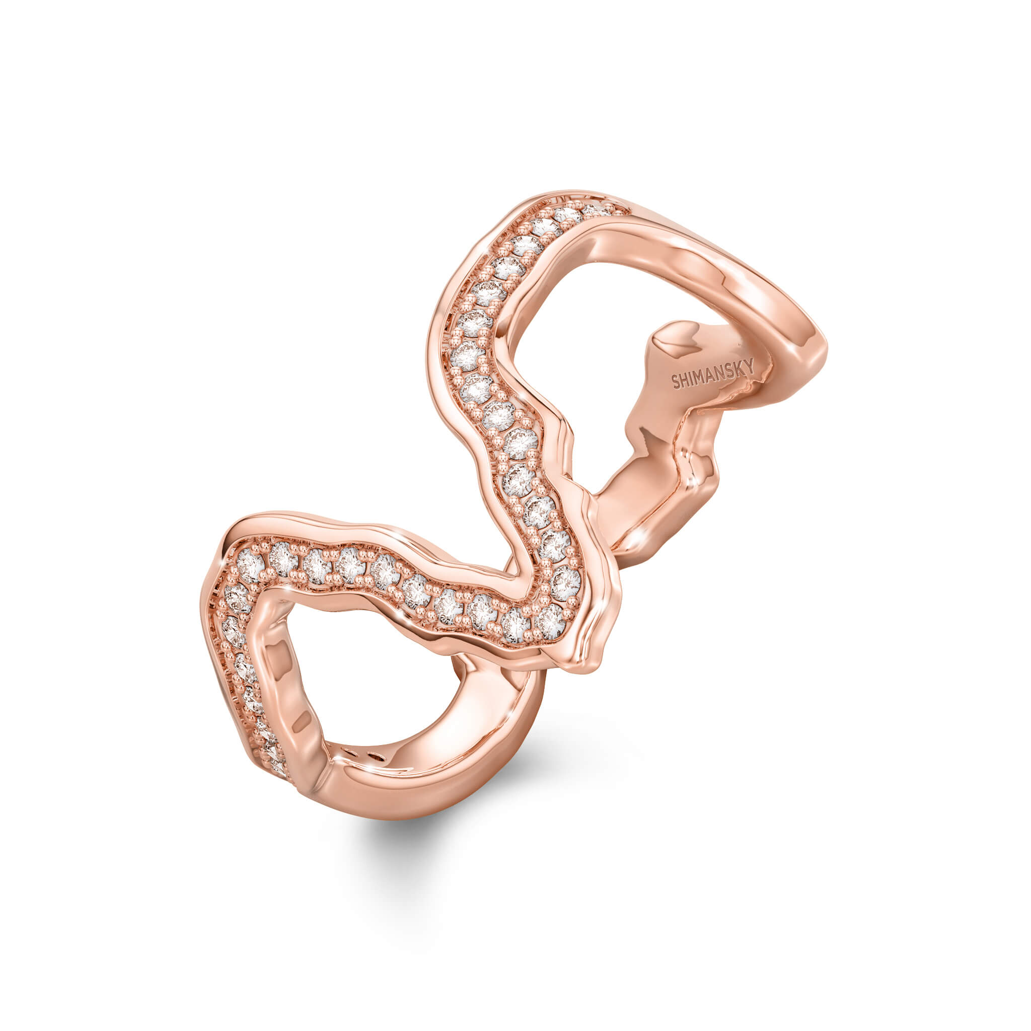 Tip of Africa Diamond Ring in 18K Rose Gold 3D View