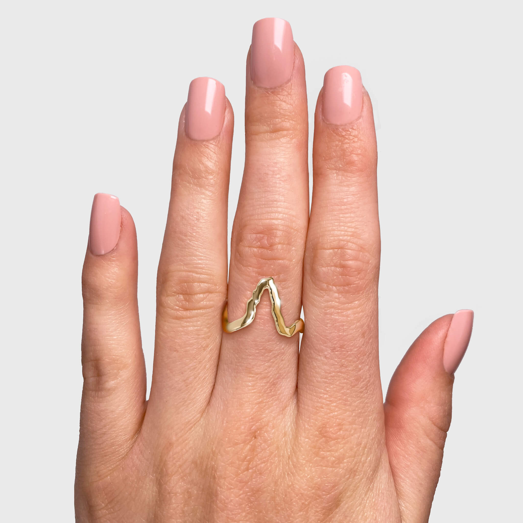 Tip of Africa Ring in 18K Yellow Gold Hand View