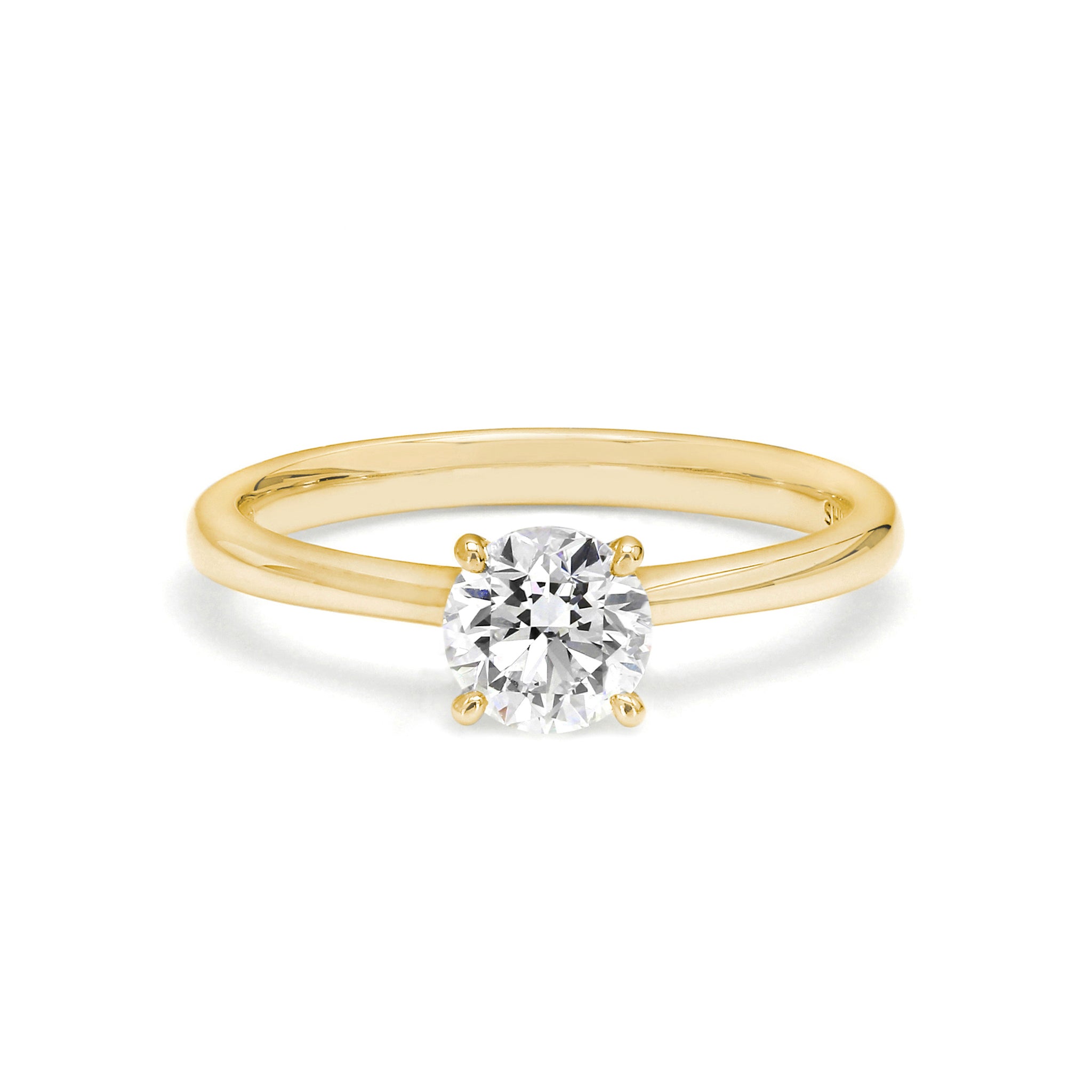 Victoria Diamond Engagement Ring 0.70 Carat in 18K Yellow Gold Front View