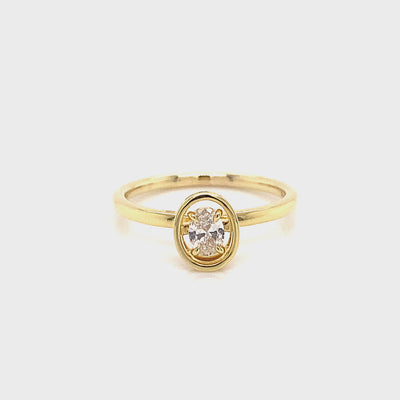 Shimansky - Saturn Oval Diamond Solitaire Ring 0.20ct crafted in 14K Yellow Gold Product Video