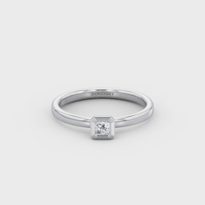 My Girl 0.13 Carat Diamond Tube Set Solitaire Ring | Shiny 14K White Gold Video