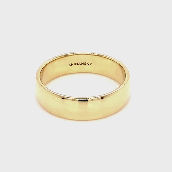 Shimansky - Max-line Half-Round Wedding Band in Shiny 18K Yellow Gold Product Video