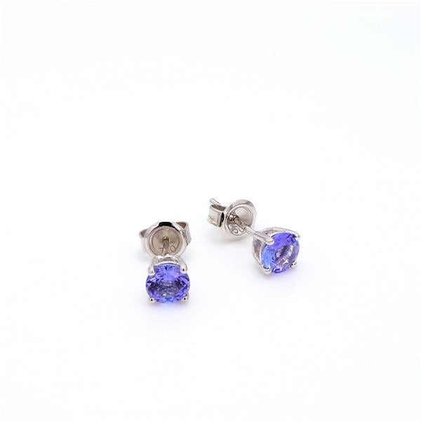 Shimansky - Tanzanite Solitaire Stud Earrings 1.00ct crafted in 14K White Gold Product Video