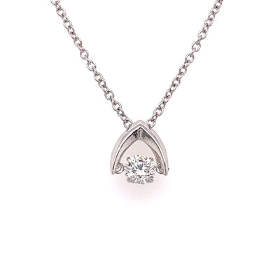 Shimansky - Dancing Diamond Wishbone Pendant 0.20ct crafted in 14K White Gold Product Video