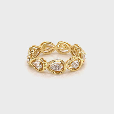 Shimansky - Saturn Pear Diamond Eternity Ring 1.00ct crafted in 14K Yellow Gold Product Video