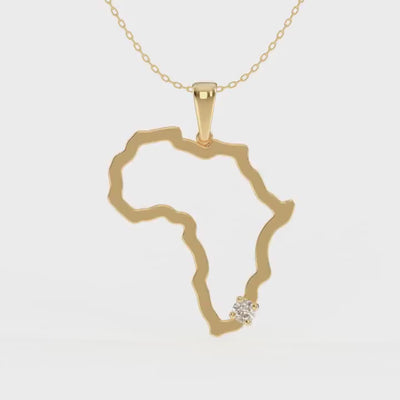 My Africa Large Diamond Pendant in 14K Yellow Gold Video