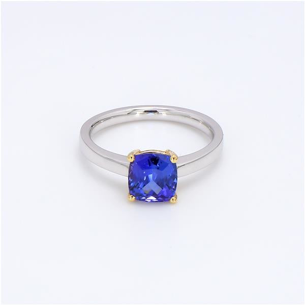 Shimansky - Tanzanite Cushion Cut Solitaire Ring 1.70ct crafted in 18K White and Yellow Gold Product Video