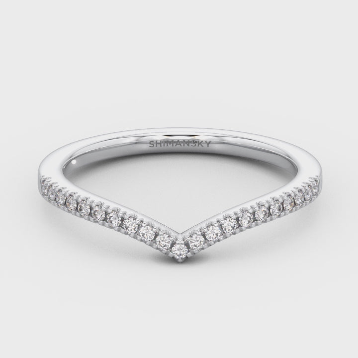 Shimansky - Wishbone Ladies Wedding Band Crafted in 18K White Gold Product Video