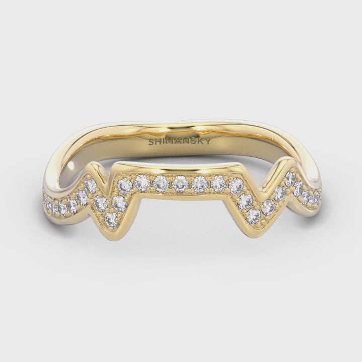 Shimansky - Table Mountain Pave Diamond Ring Crafted in 14K Yellow Gold Product Video