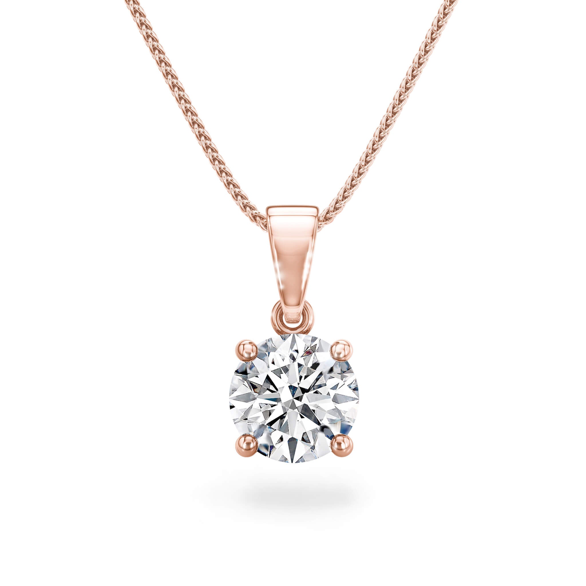 Shimansky - 4 Claw Solitaire Diamond Pendant 1.00ct crafted in 18K Rose Gold