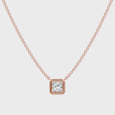 Shimansky - My Girl Diamond Solitaire Tube Set Necklace 0.25ct in 18K Rose Gold Product Video