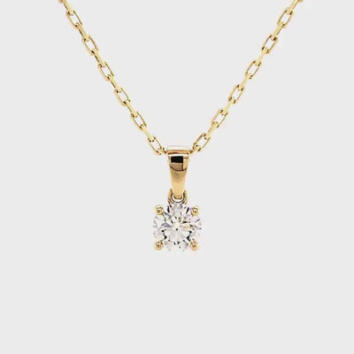 Shimansky - 4 Claw Solitaire Diamond Pendant 0.40ct crafted in 18K Yellow Gold - Product Video