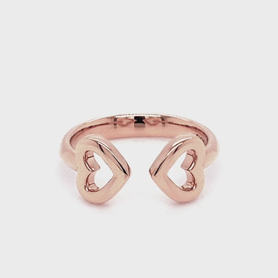 Shimansky - Two Hearts Open Ring Crafted in 18K Rose Gold Product Video