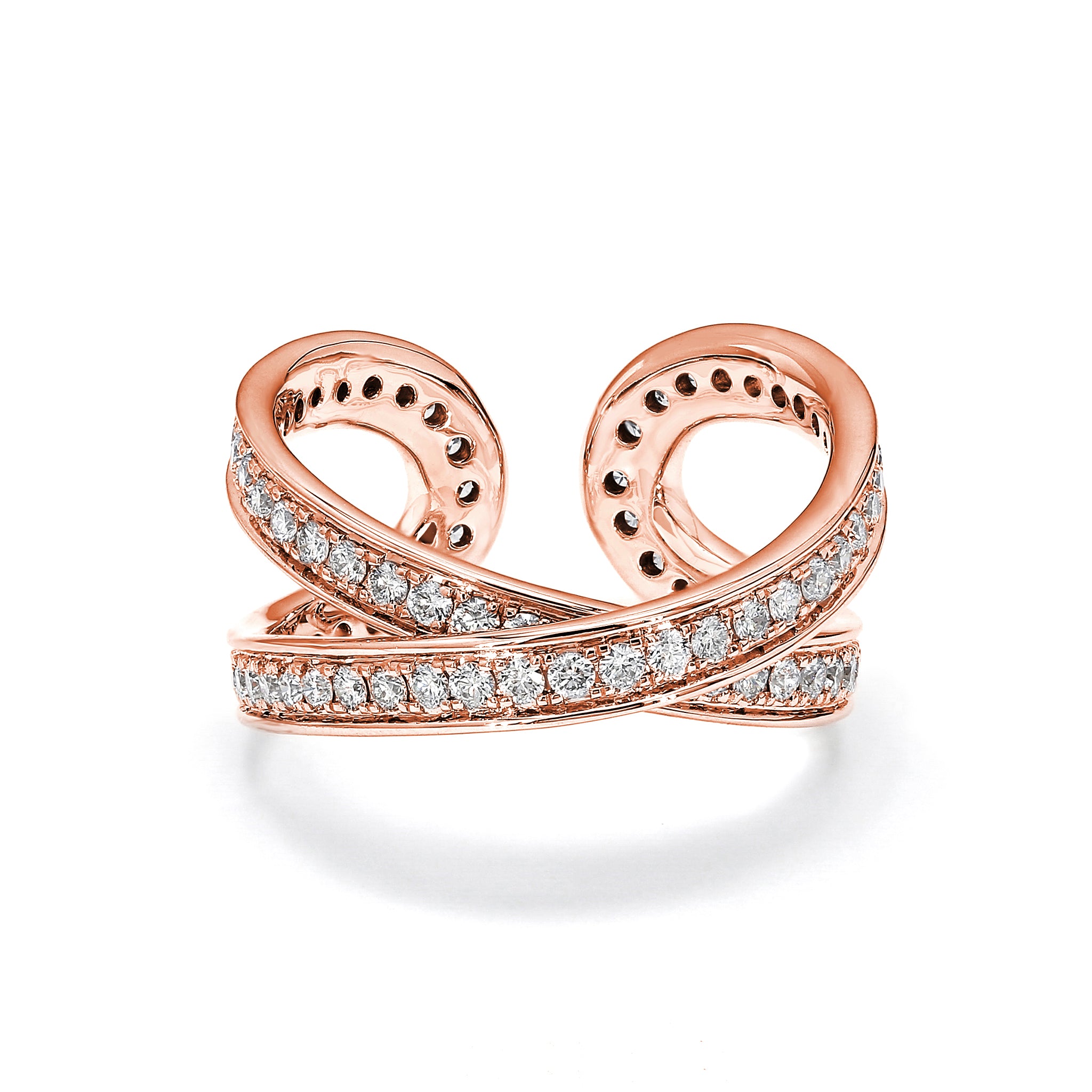 Shimansky - Infinity Classic Pavé Diamond Ring Crafted in 18K Rose Gold