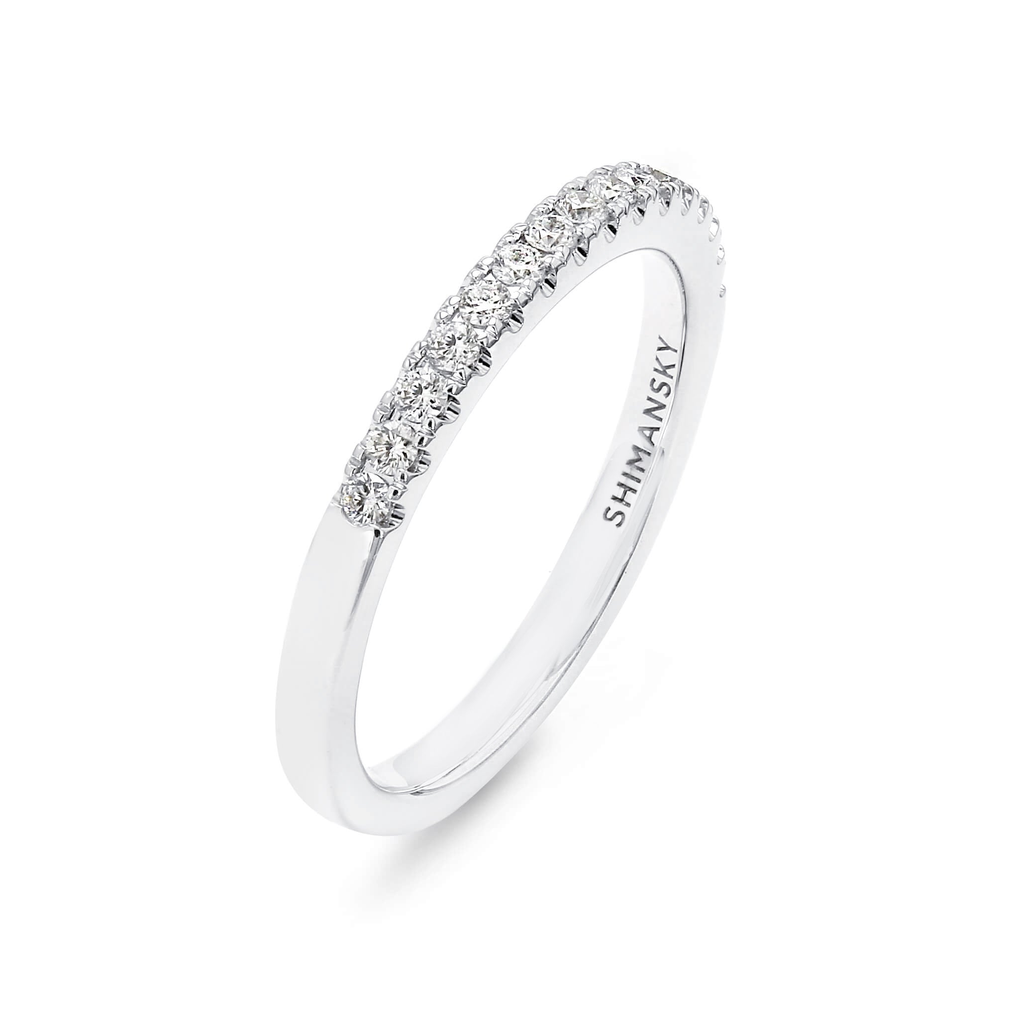 Shimansky - Ladies Diamond Wedding Band Crafted in 18K White Gold