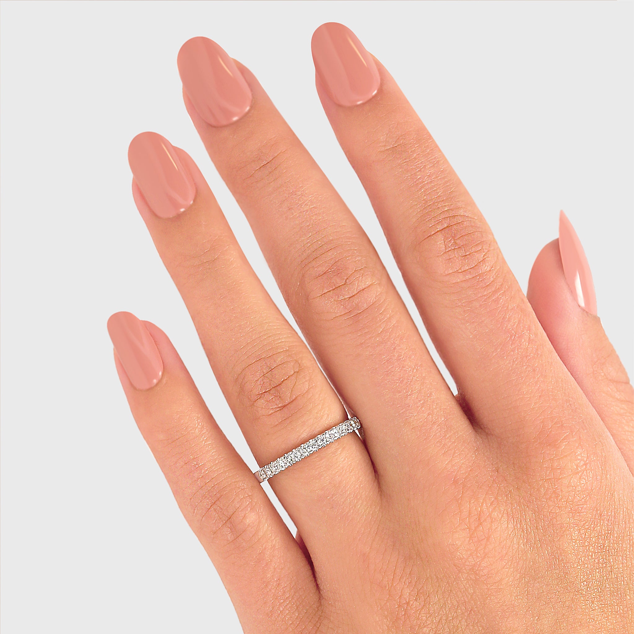 Shimansky - Women Wearing the Ladies Diamond Wedding Band Crafted in 18K White Gold