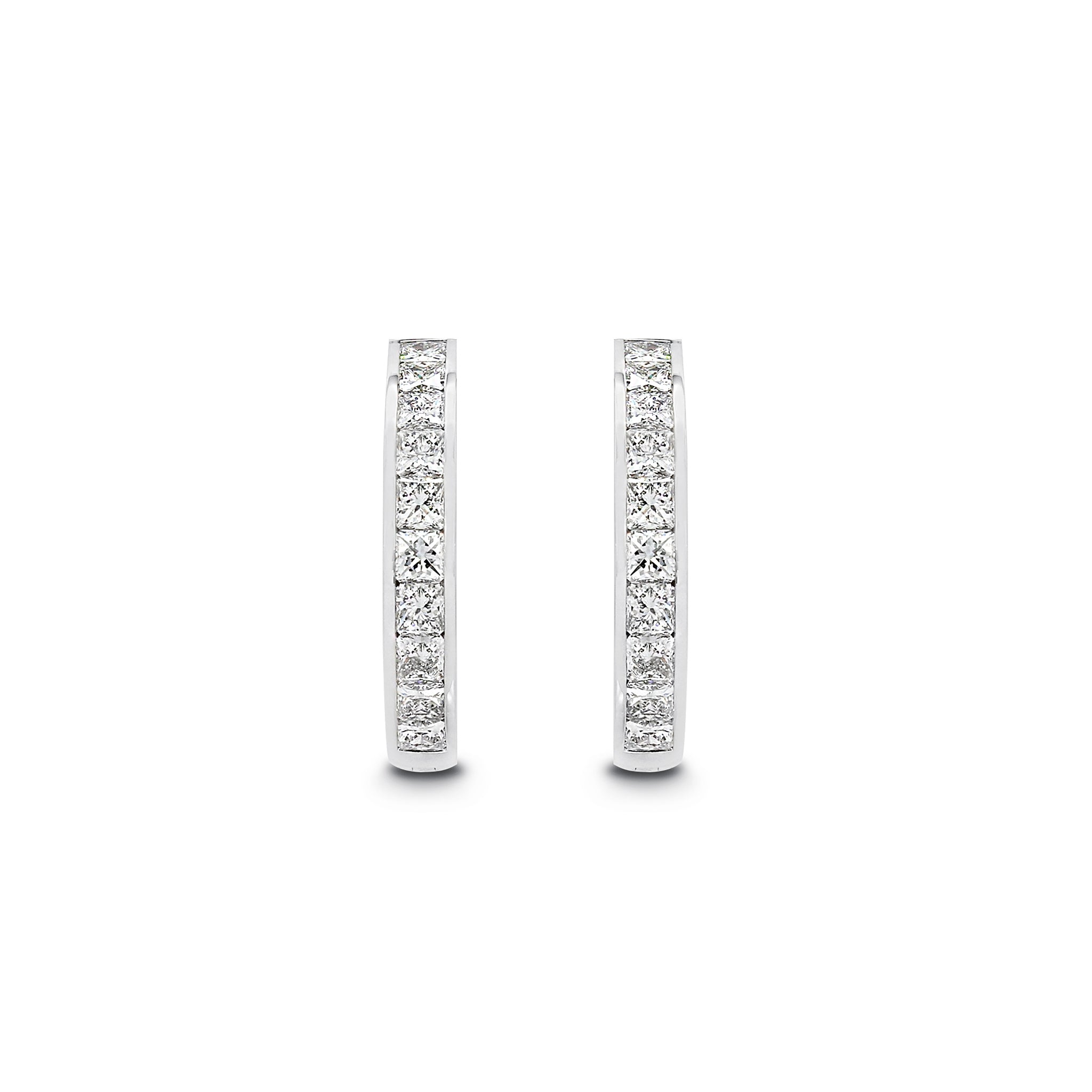 Shimansky - My Girl Channel Set Diamond Huggie Earrings 2.40ct Crafted in 18K White Gold