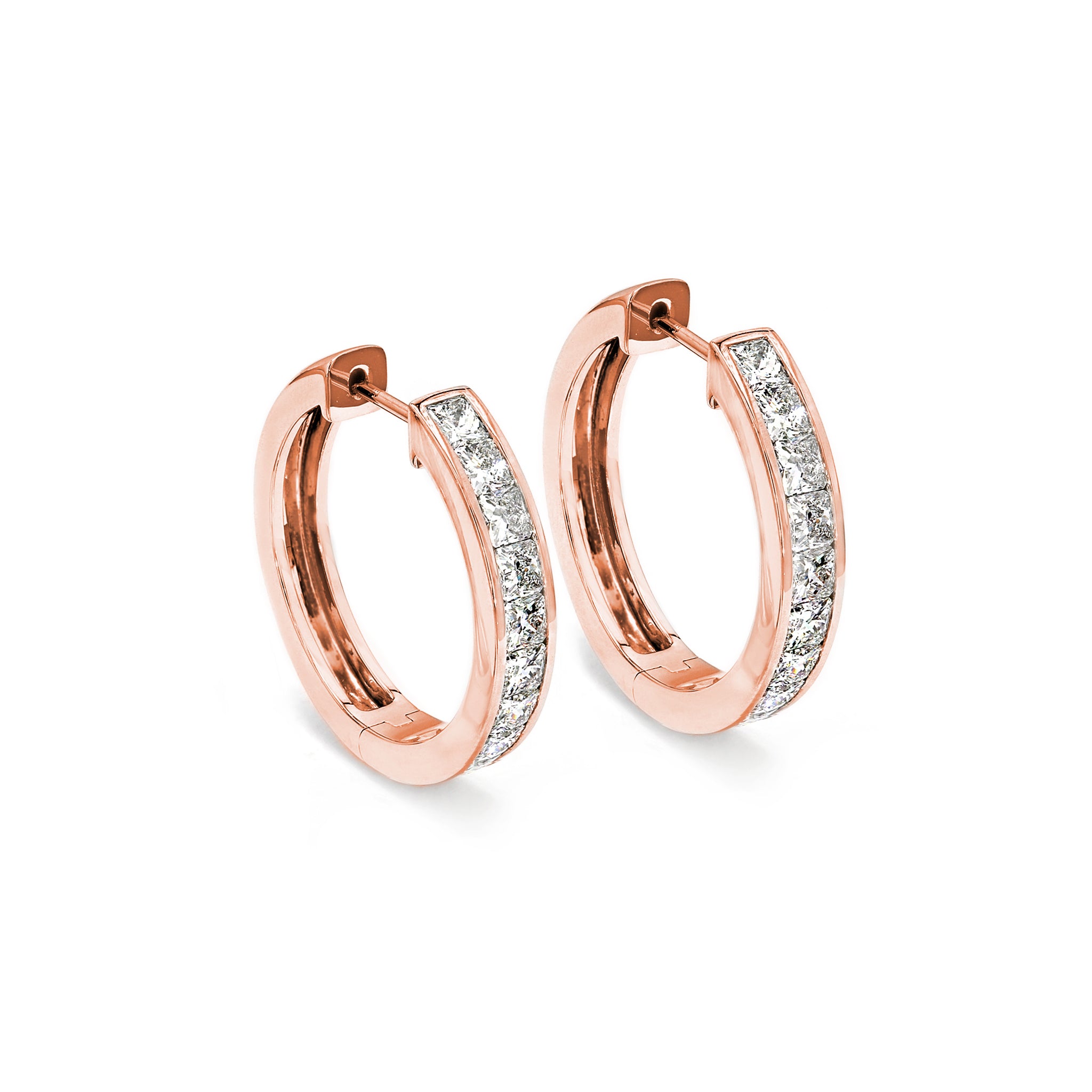 Shimansky - My Girl Channel Set Diamond Huggie Earrings 2.50ct Crafted in 18K Rose Gold