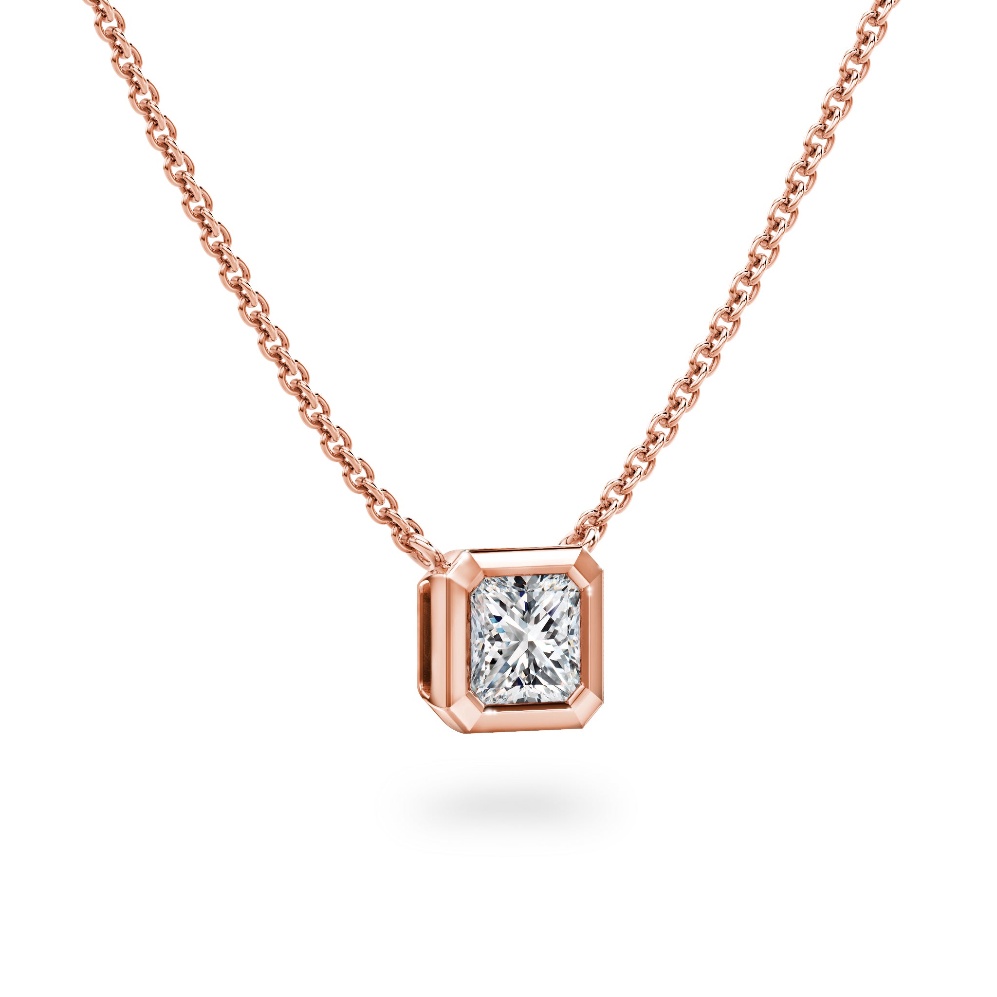 Shimansky - My Girl Diamond Solitaire Tube Set Necklace 0.25ct in 18K Rose Gold