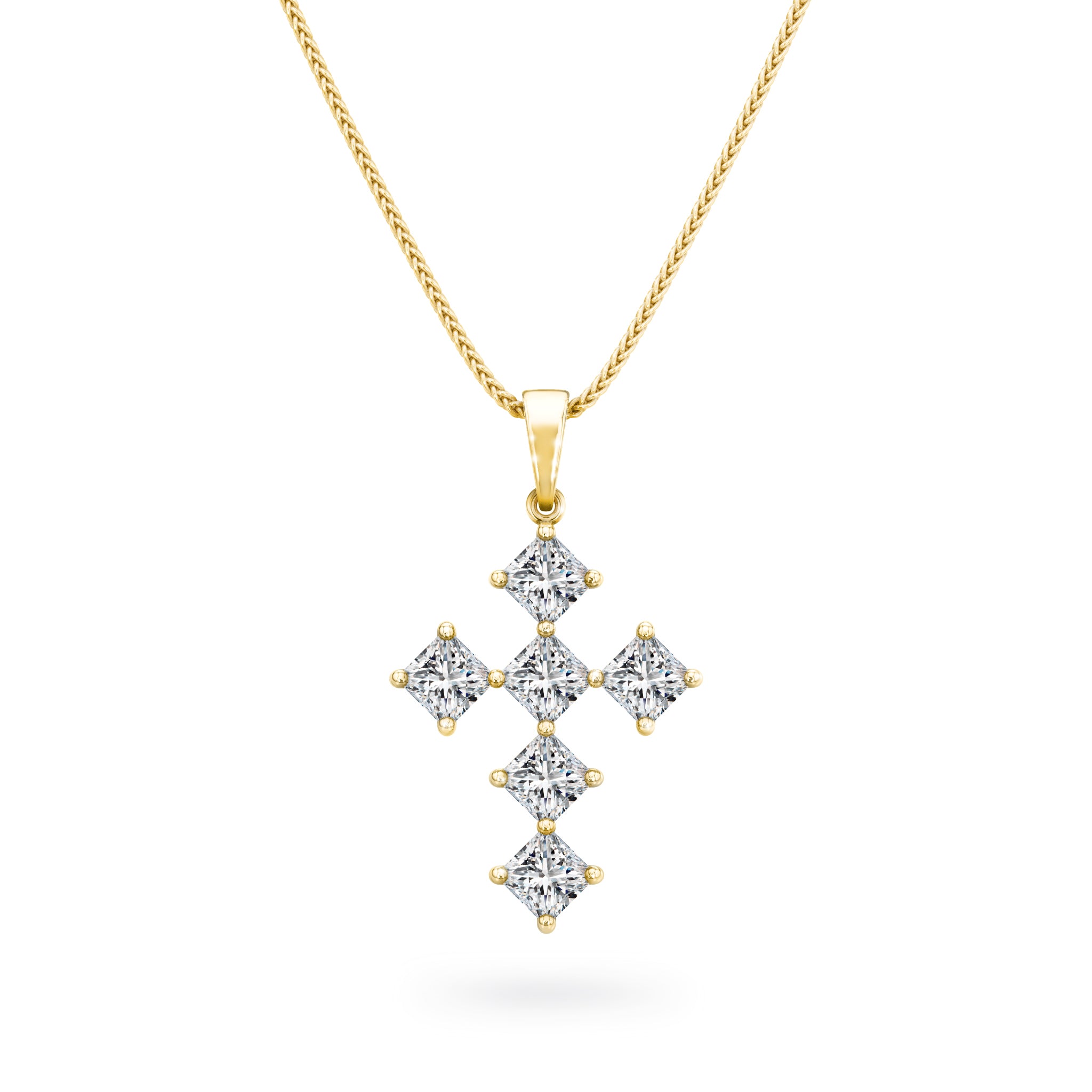 My Girl Diamond Diagonal Cross Pendant 1.00ct Crafted in 18K Yellow Gold - SHIMANSKY.CO.ZA
