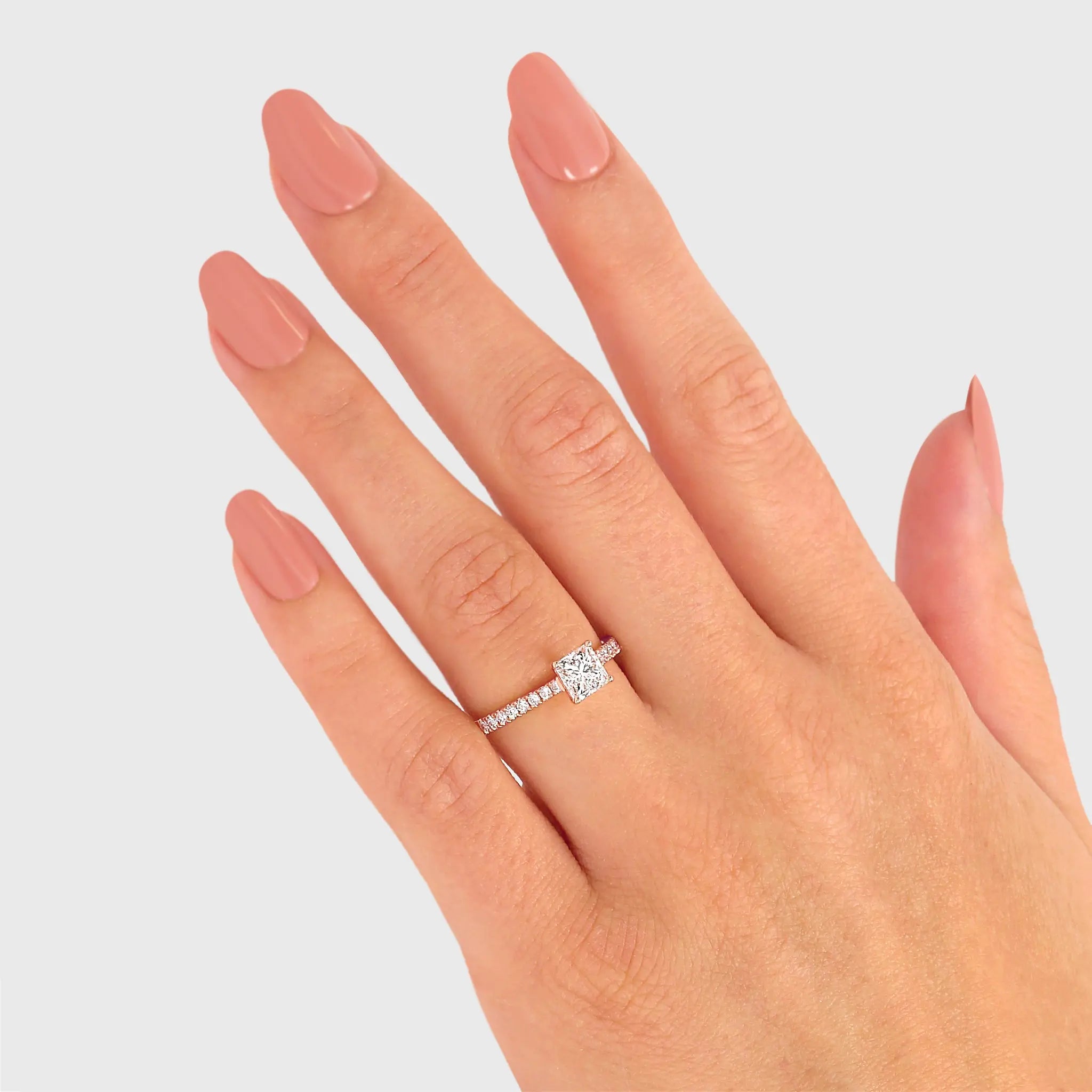 Shimansky - Women Wearing the My Girl Diamond Microset Engagement Ring 1.00ct Crafted in 18K Rose Gold
