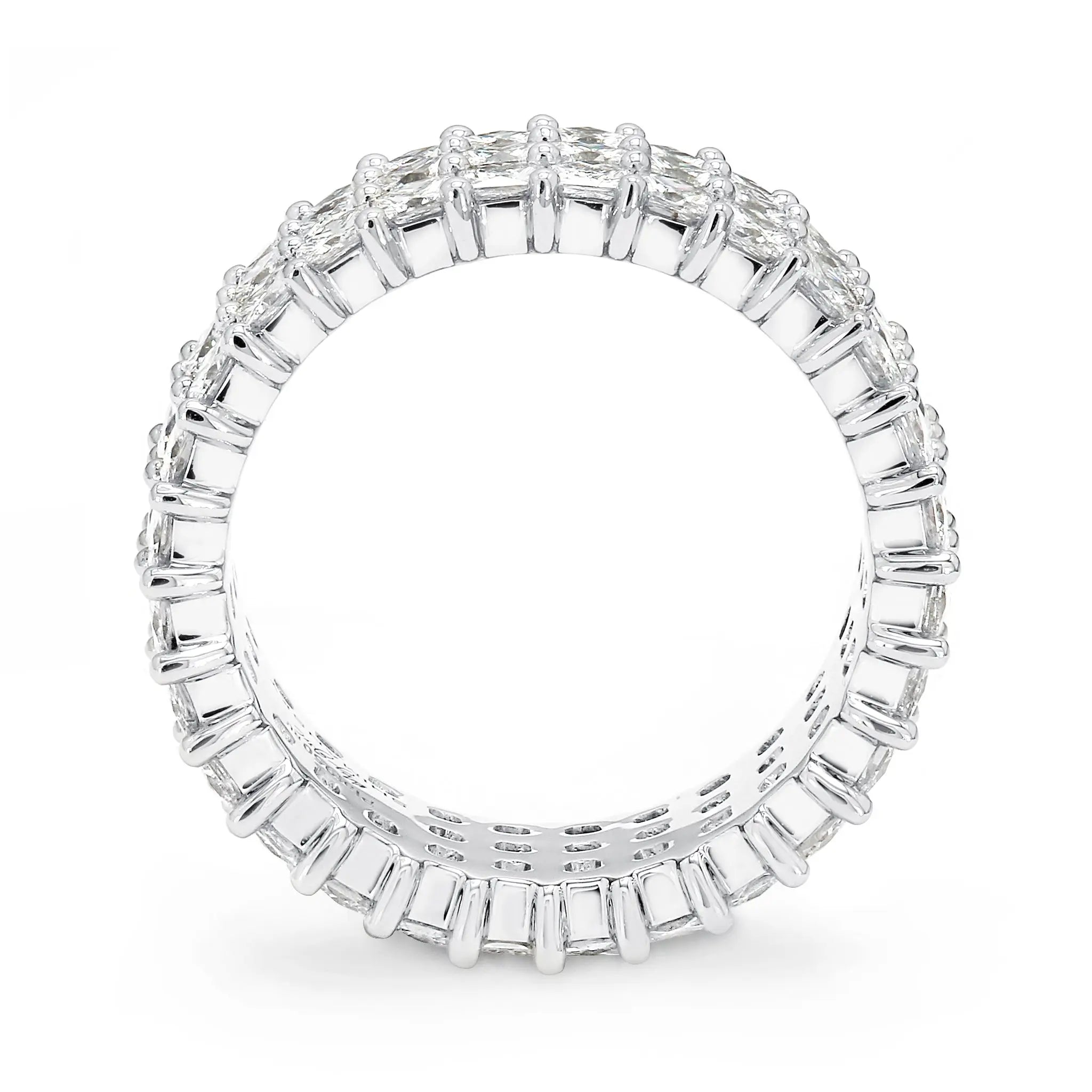 Shimansky - My Girl Claw set 3 Row Full Eternity Diamond Ring 5.00ct Crafted in 18K White Gold