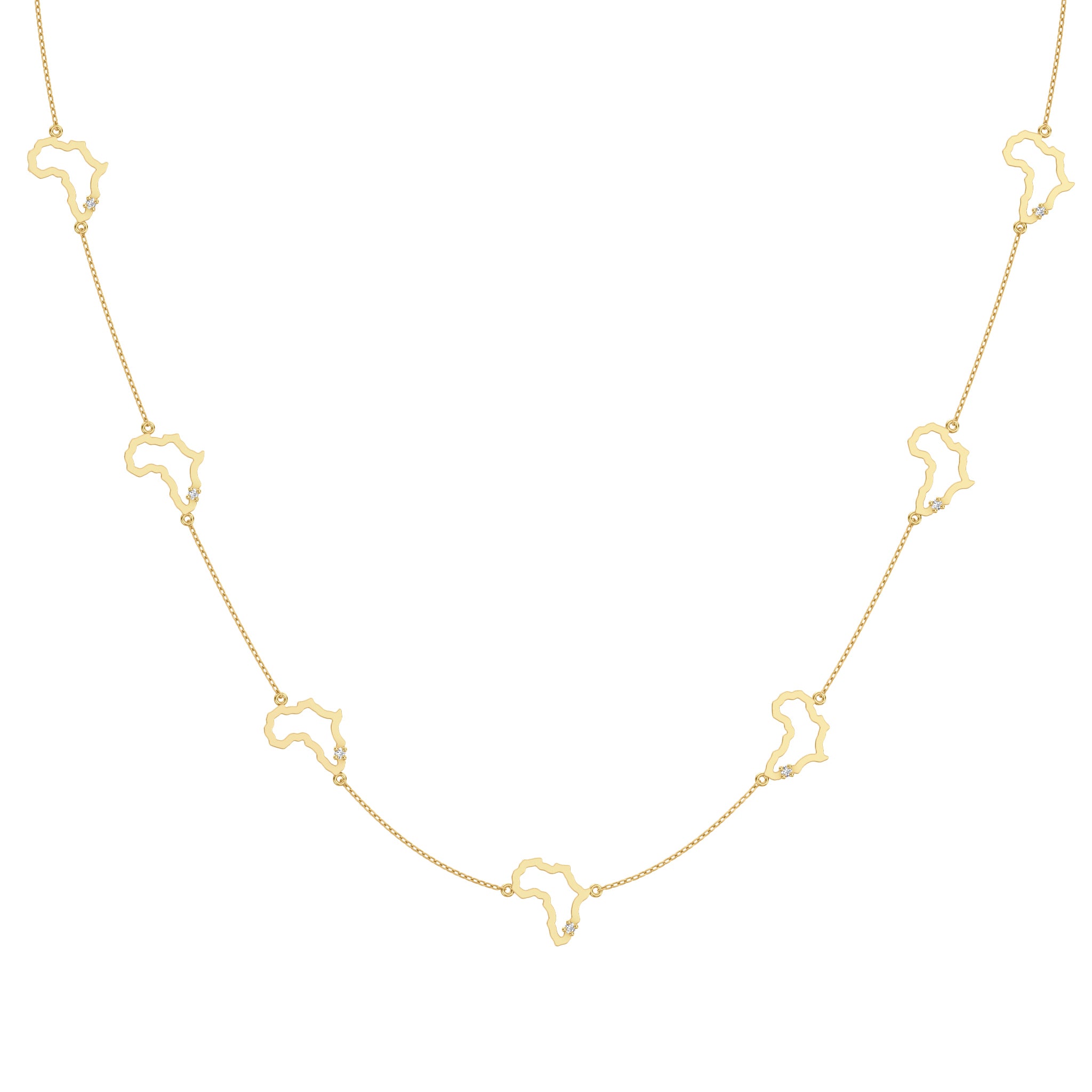 Shimansky - My Africa Diamond Station Necklace Crafted in 14K Yellow Gold