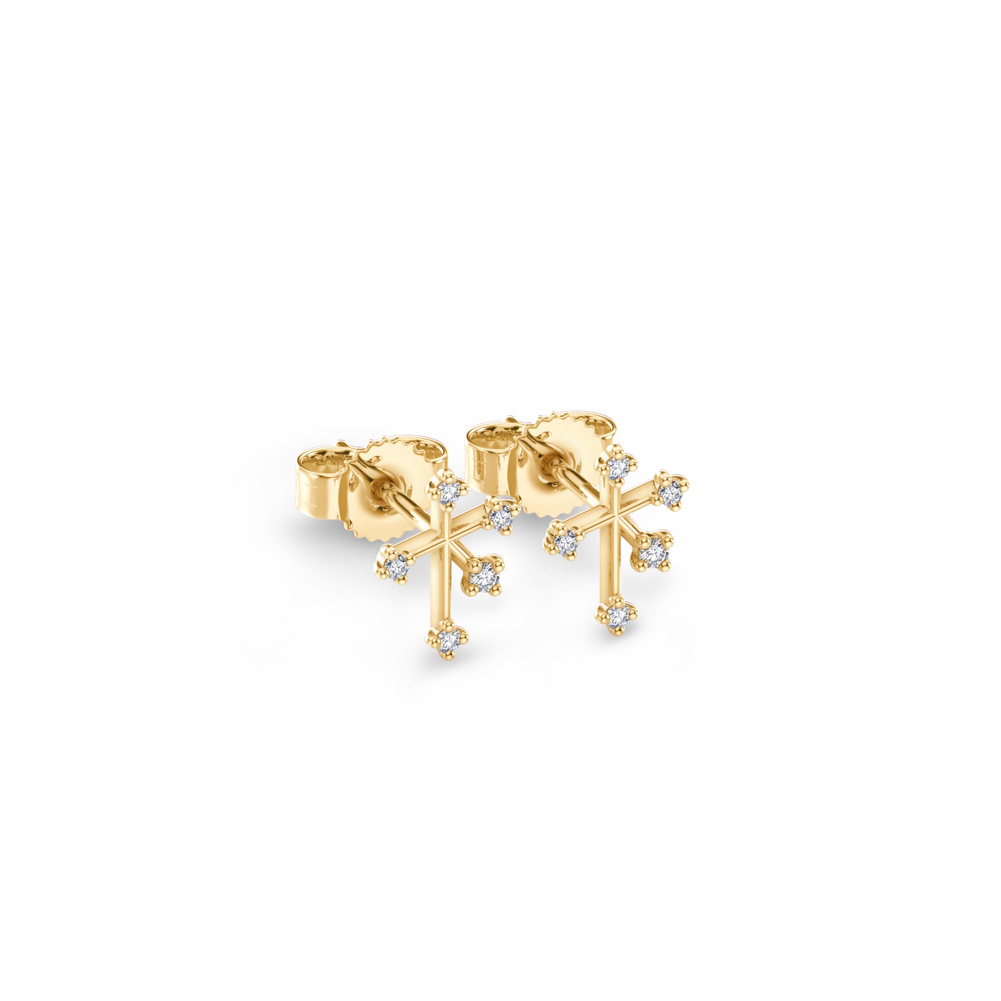 Shimansky - Southern Cross Diamond Stud Earrings Crafted in 14K Yellow Gold