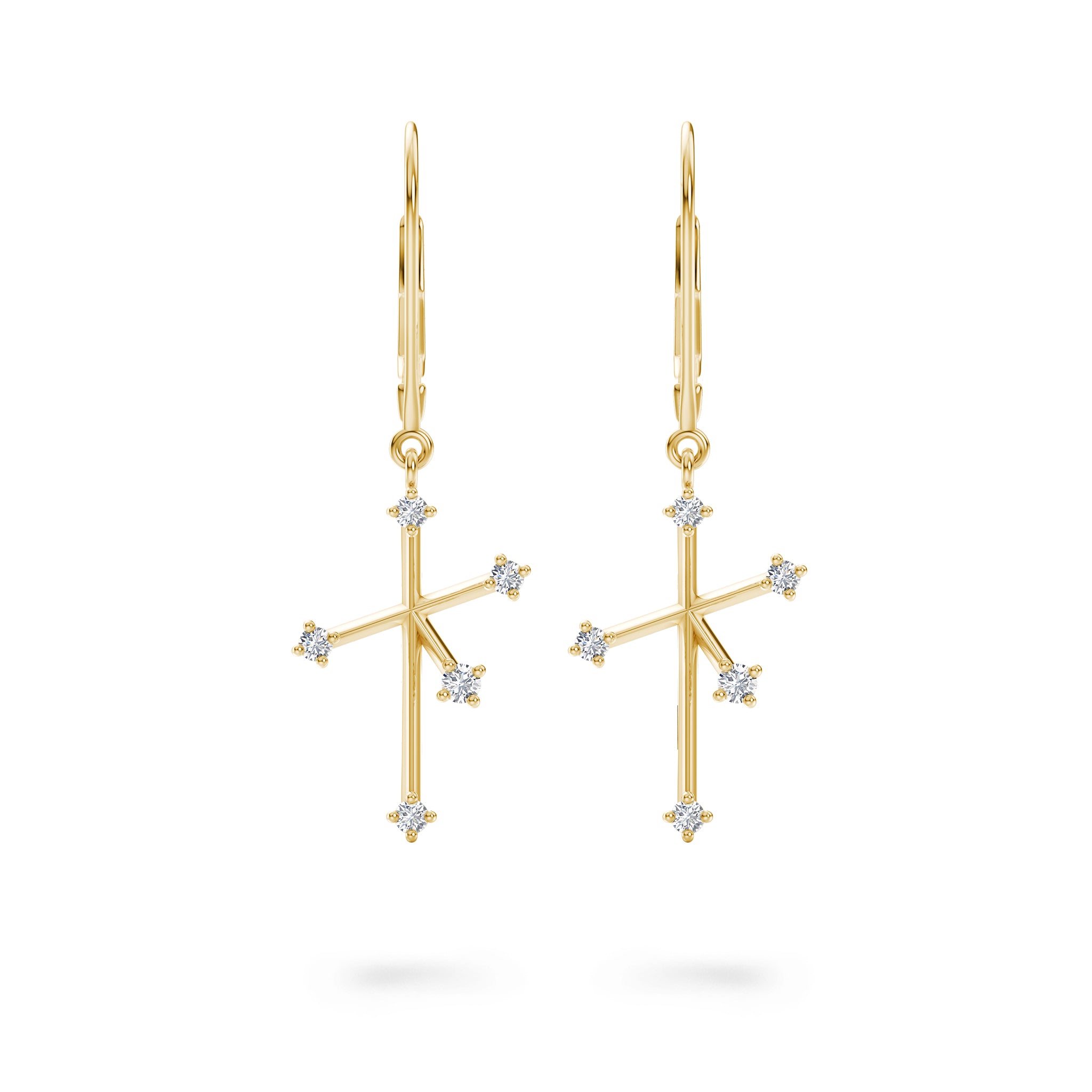 Southern Cross Diamond Drop Earrings Crafted in 14K Yellow Gold - SHIMANSKY.CO.ZA