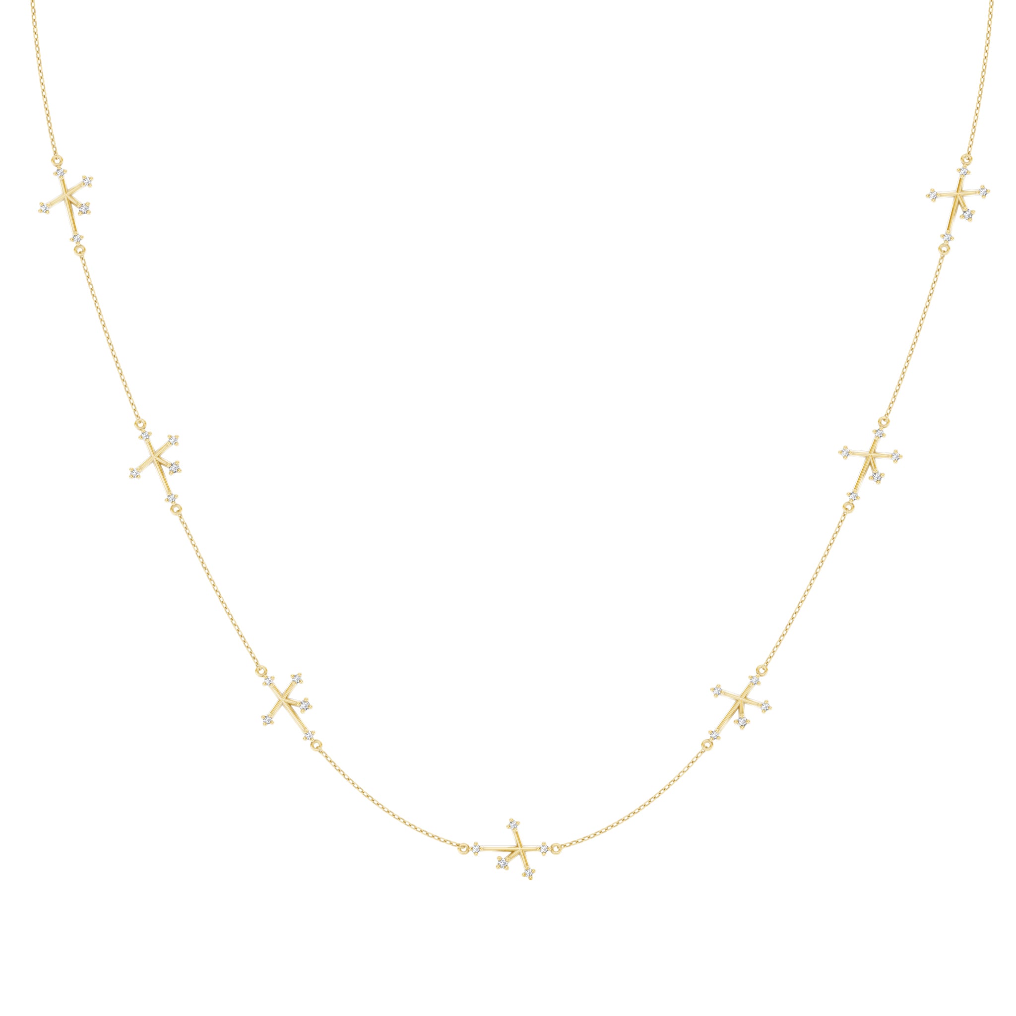 Shimansky - Southern Cross Diamond Necklace Crafted in 14K Yellow Gold