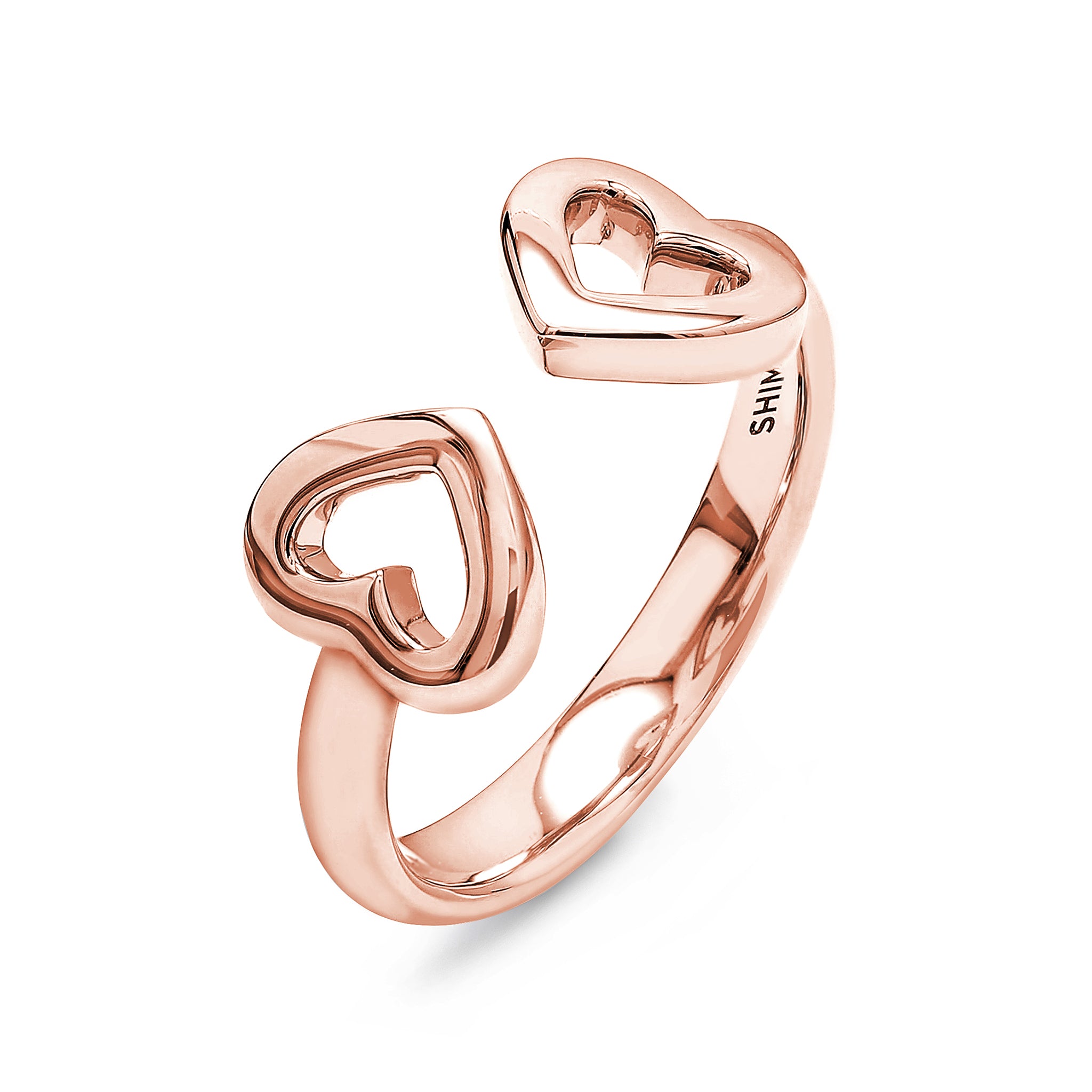 Shimansky - Two Hearts Open Ring Crafted in 18K Rose Gold