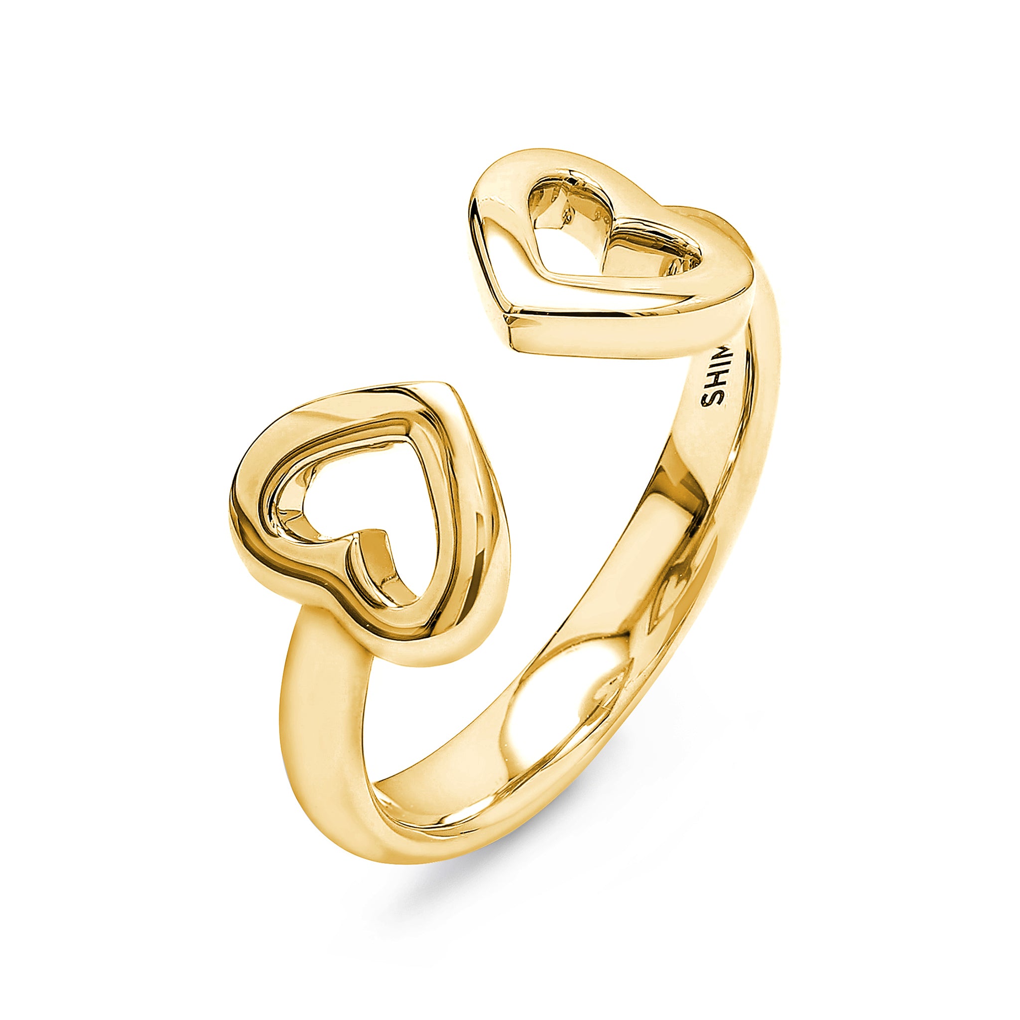 Shimansky - Two Hearts Open Ring Crafted in 18K Yellow Gold