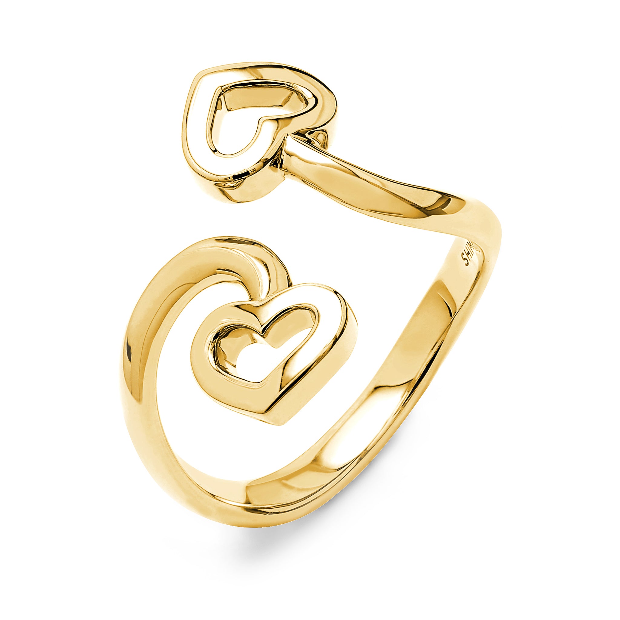 Shimansky - Two Hearts Twist Ring Crafted in 18K Yellow Gold