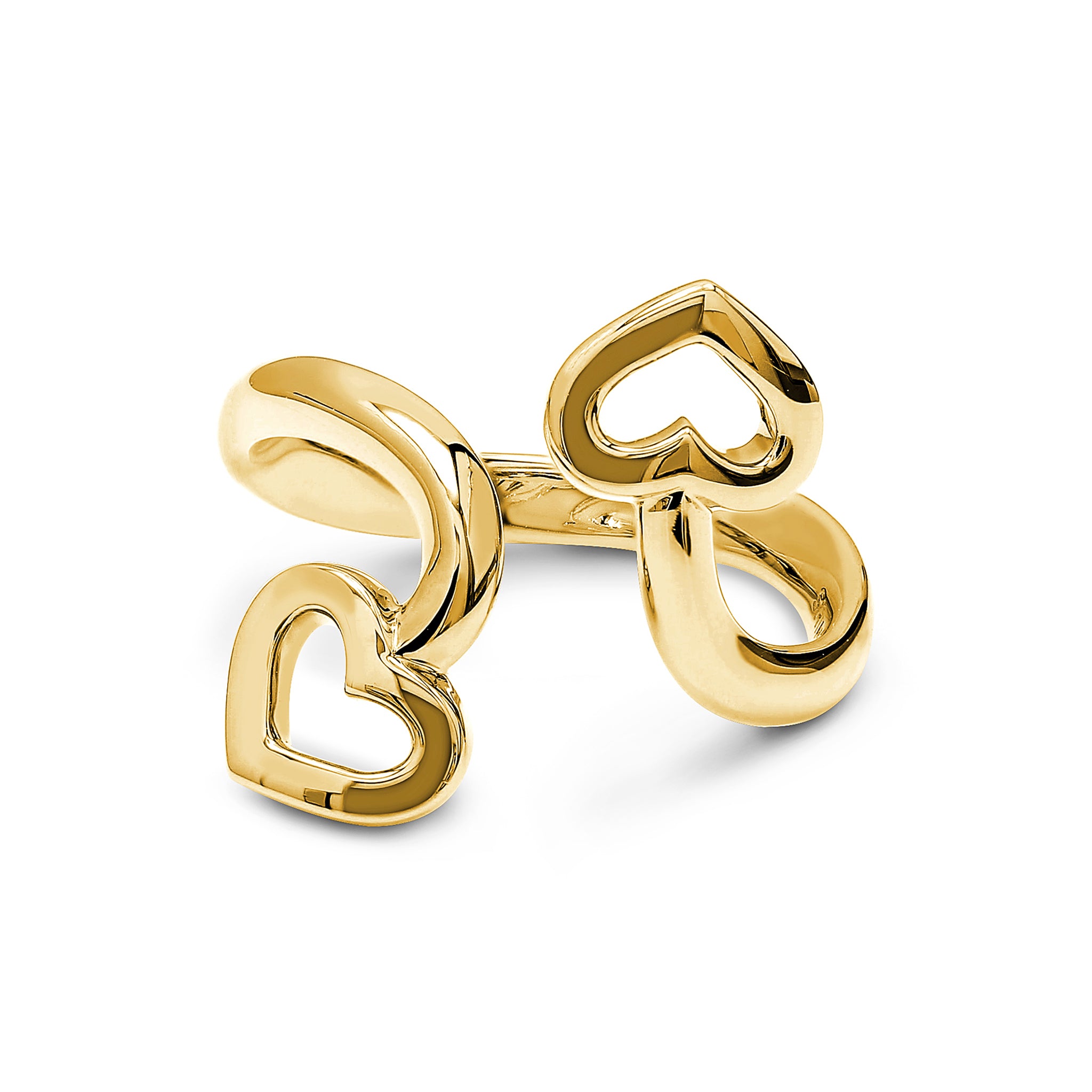 Shimansky - Two Hearts Twist Ring Crafted in 18K Yellow Gold