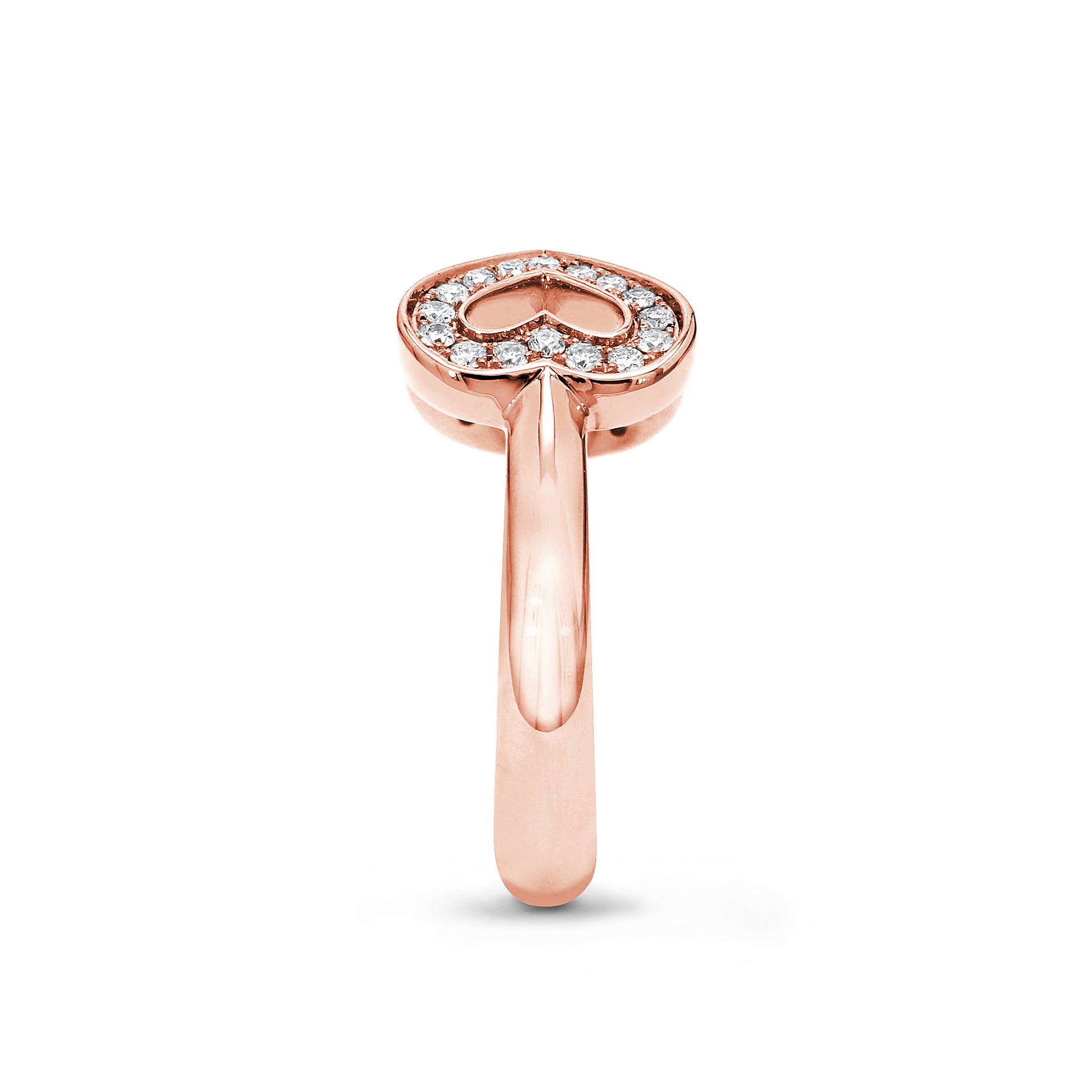 Shimansky - Two Hearts Open Diamond Pave Ring 0.20ct crafted in 18K Rose Gold