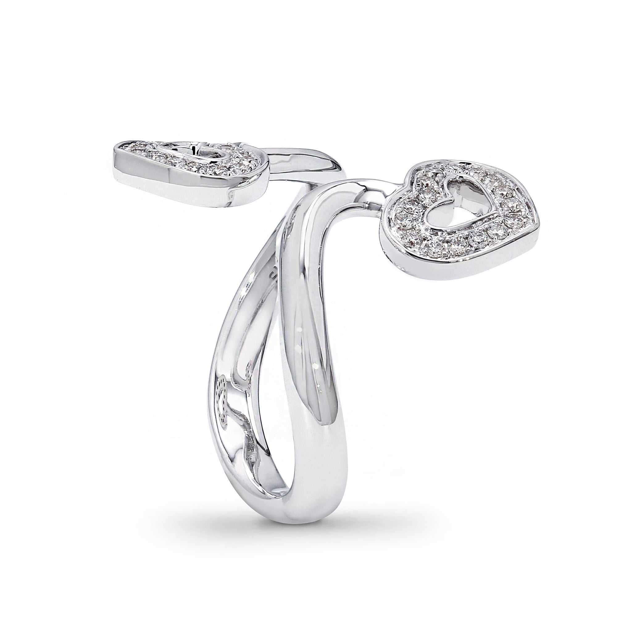 Shimansky - Two Hearts Twist Diamond Pave Ring 0.20ct crafted in 18K White Gold