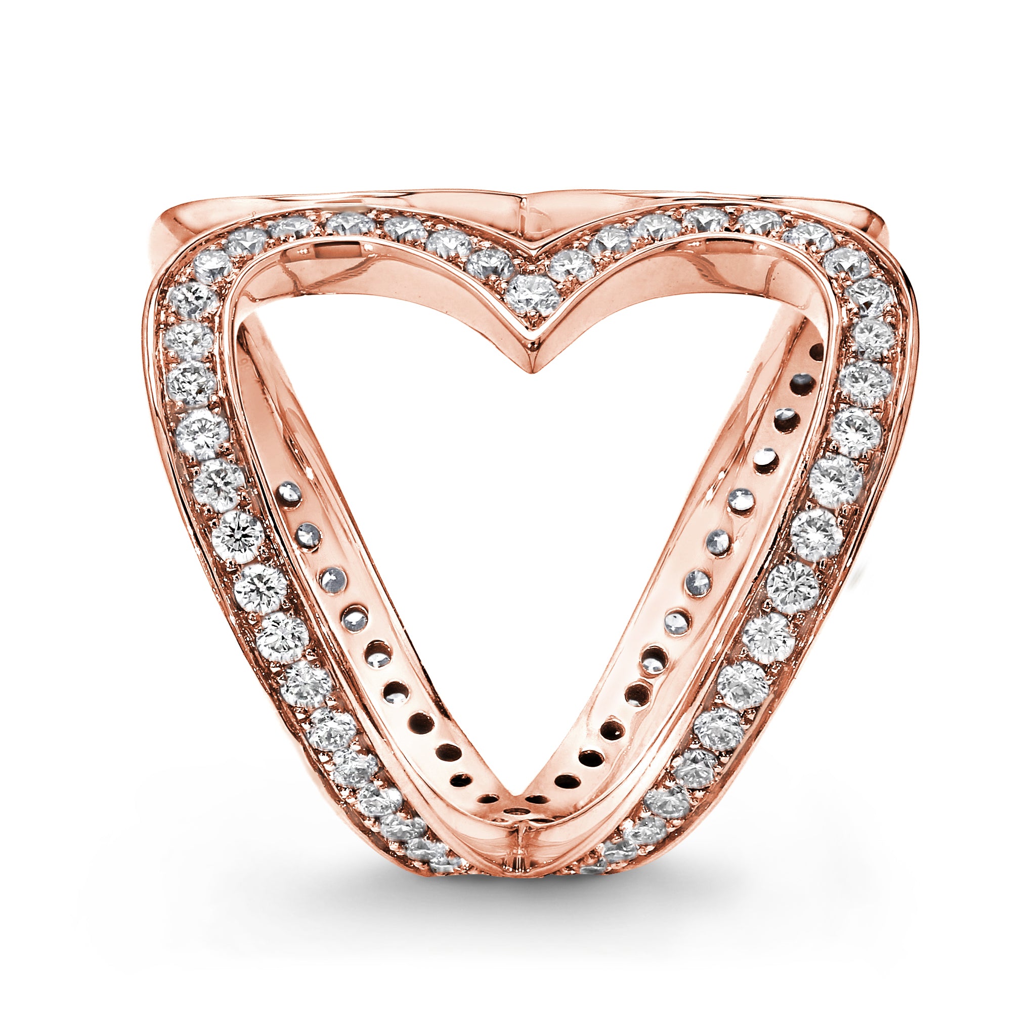 Shimansky - Two Hearts Diamond Statement Ring 1.70ct crafted in 18K Rose Gold