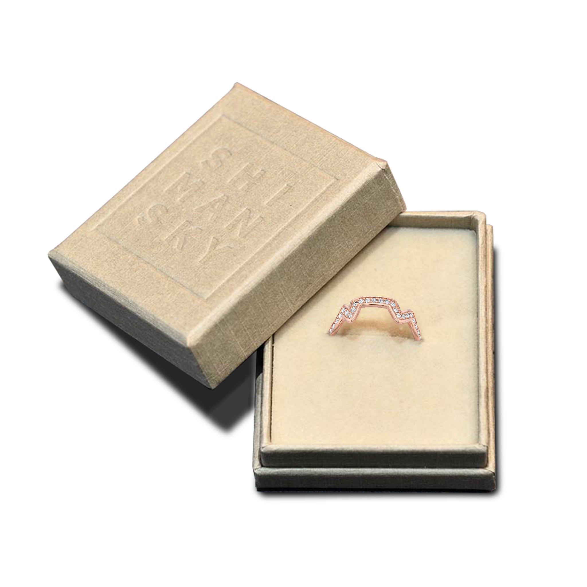 Shimansky - Table Mountain Pave Diamond Ring Crafted in 14K Rose Gold