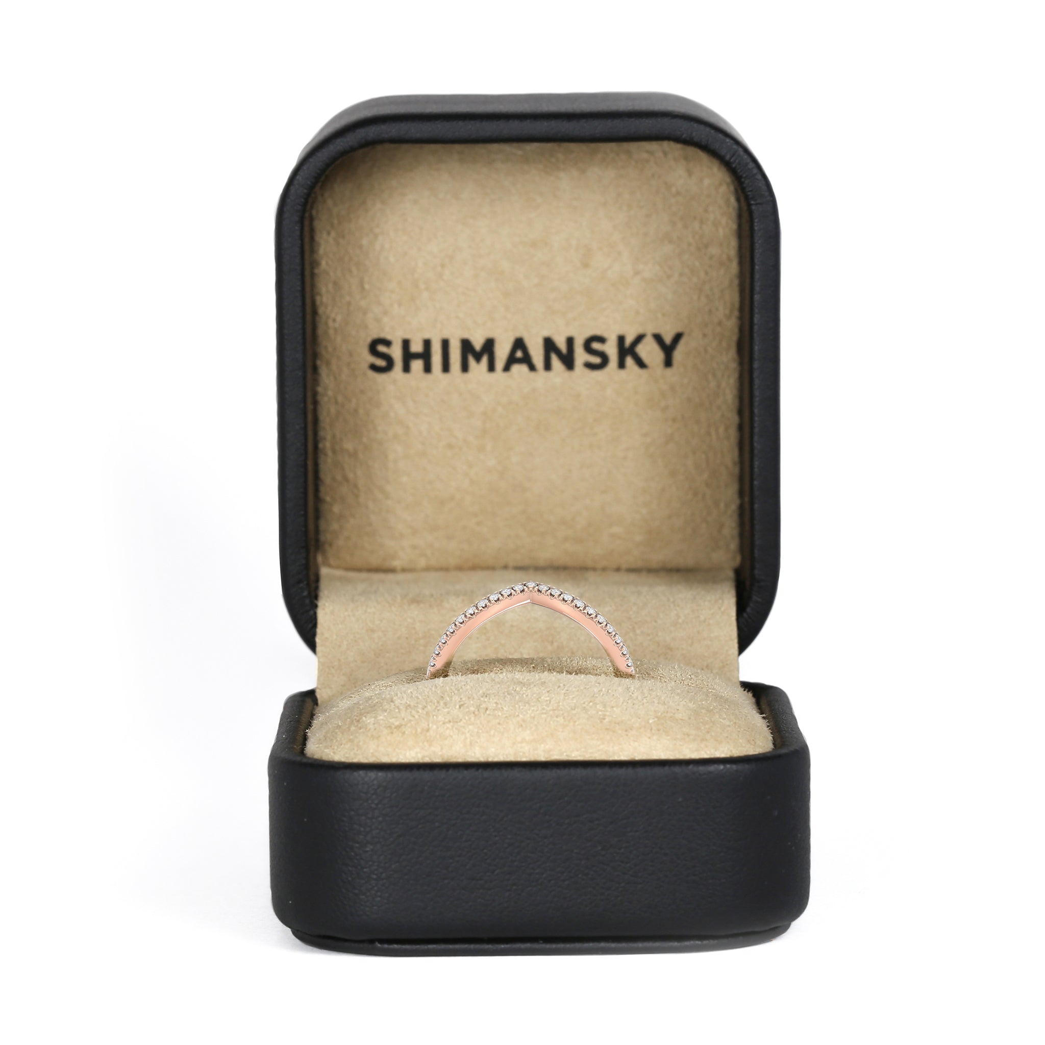 Shimansky - Wishbone Ladies Wedding Band Crafted in 18K Rose Gold