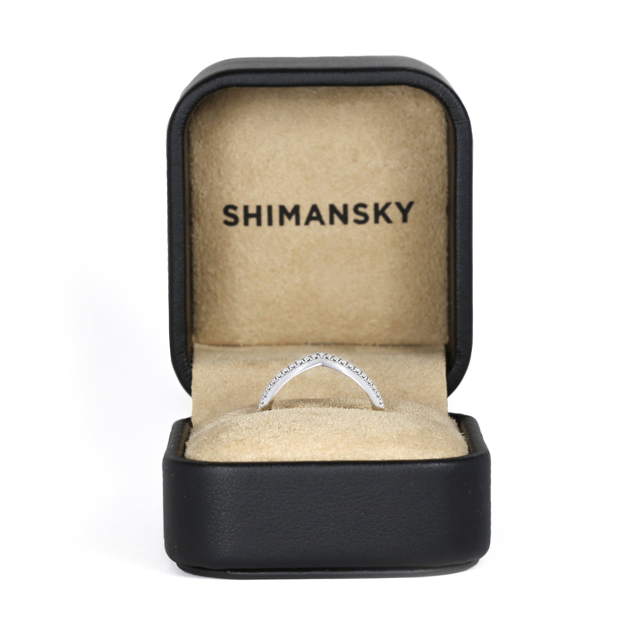 Shimansky - Wishbone Ladies Wedding Band Crafted in 18K White Gold