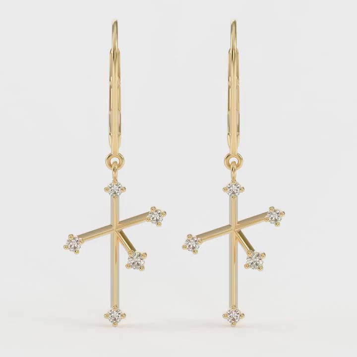 Shimansky - Southern Cross Diamond Drop Earrings Crafted in 14K Yellow Gold Product Video