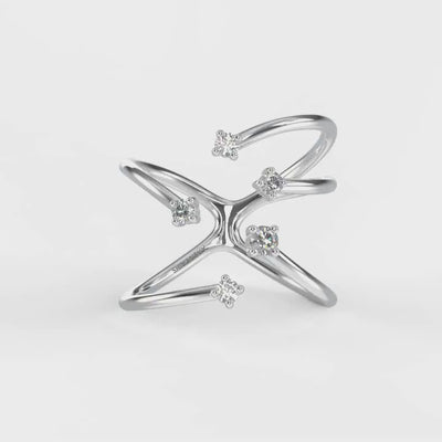 Shimansky - Southern Cross Large Diamond Ring Crafted in 14K White Gold Product Video