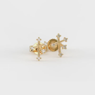 Shimansky - Southern Cross Diamond Stud Earrings Crafted in 14K Yellow Gold Product Video