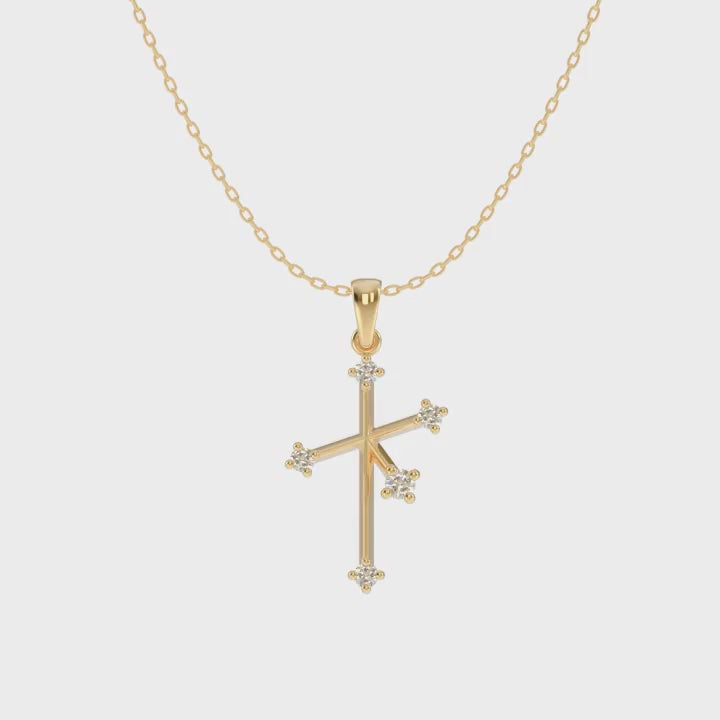 Shimansky - Southern Cross Small Diamond Pendant Crafted in 14K Yellow Gold Product Video